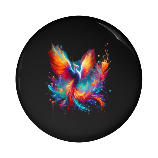 Resurgence of Radiance - Majestic Phoenix Art Pin Buttons