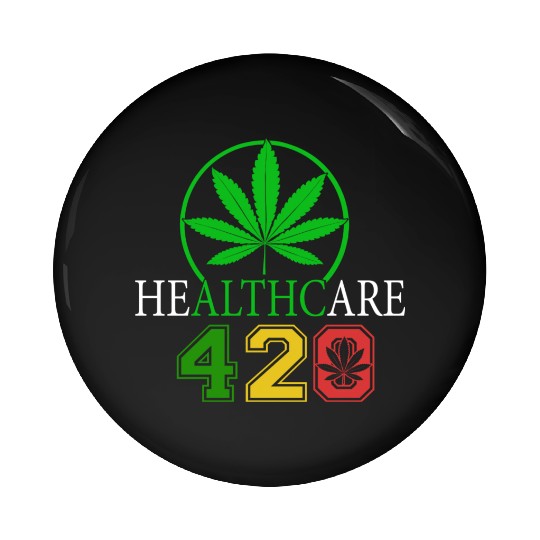 Silly 420 Healthy Herb Weed Marijuana Design Pin Buttons
