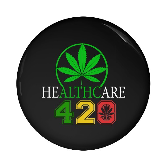 Silly 420 Healthy Herb Weed Marijuana Design Pin Buttons