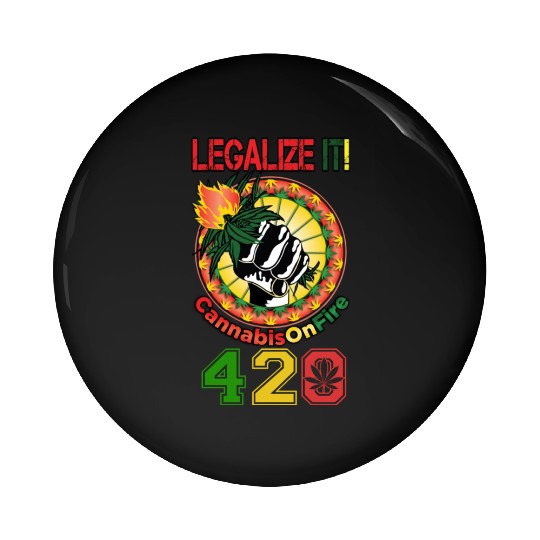 Comedic 420 Legal Herb Weed Marijuana Design Pin Buttons