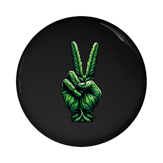Hemp Legalization Peace Sign Pin Buttons