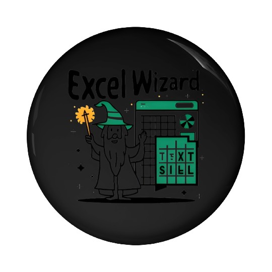 excel wizard funny accountant and bookkeeper gift Pin Buttons