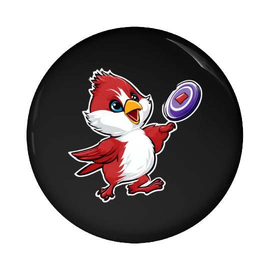 Cardinal Frisbee Fun: Vibrant Cardinal Design for Pin Buttons