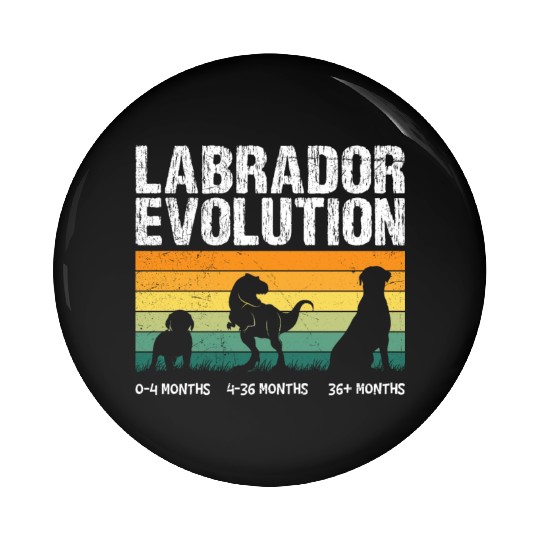Labrador EVOLUTION Labrador Lovers Funny Pin Buttons