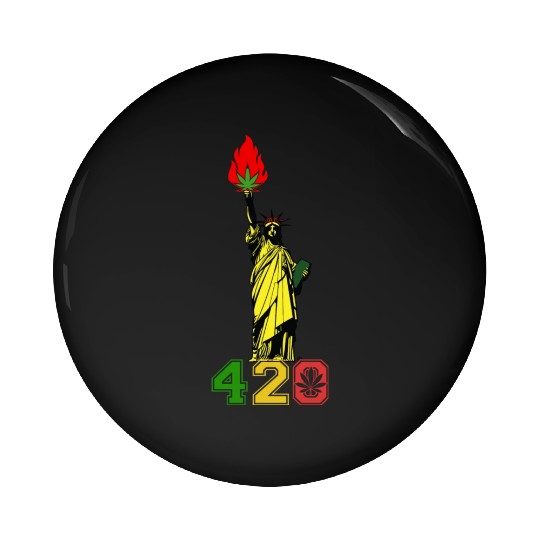 Humoristic 420 Liberty Herb Weed Marijuana Design Pin Buttons