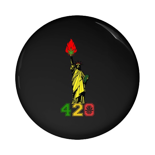 Humoristic 420 Liberty Herb Weed Marijuana Design Pin Buttons