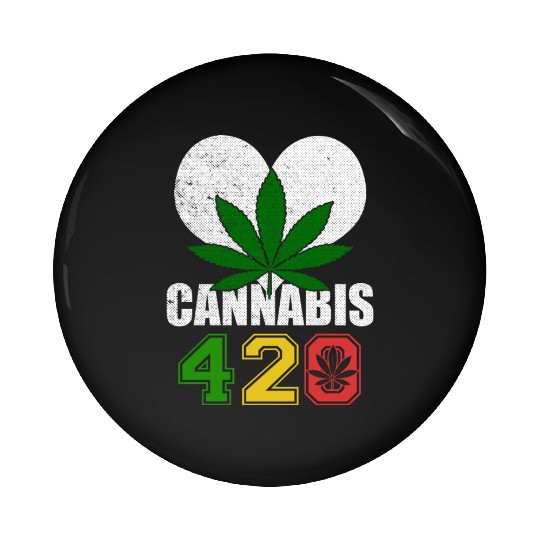 Sidesplitting 420 Love Herb Weed Marijuana Design Pin Buttons