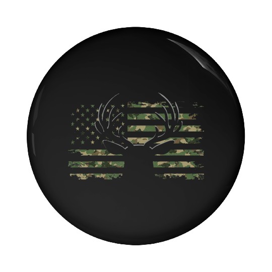 American Flag Camouflage Outdoor Antlers Deer Pin Buttons