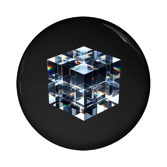 Abstract Crystal Cubes Pin Buttons