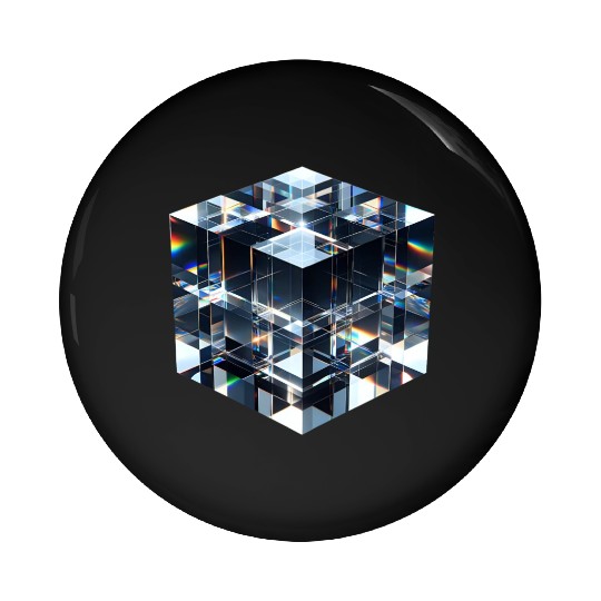 Abstract Crystal Cubes Pin Buttons