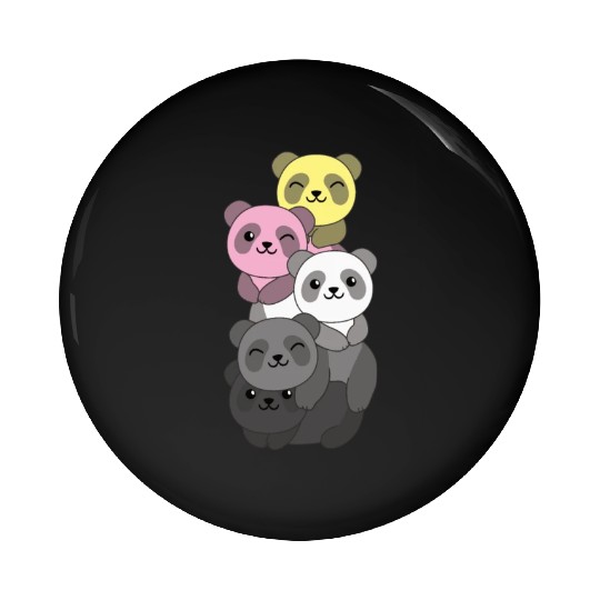 Queerplatonic Flag Pride Lgbtq Cute Panda Pin Buttons