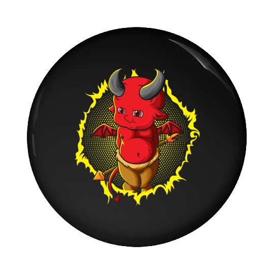 The Little Baby Devil With Trident Pin Buttons