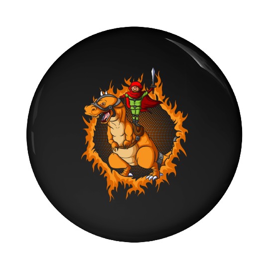The Assassin With Tyrannosaurus Rex Pin Buttons