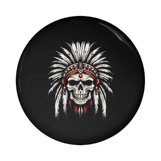 Indigenous Native American Skull Skull Head Pin Buttons