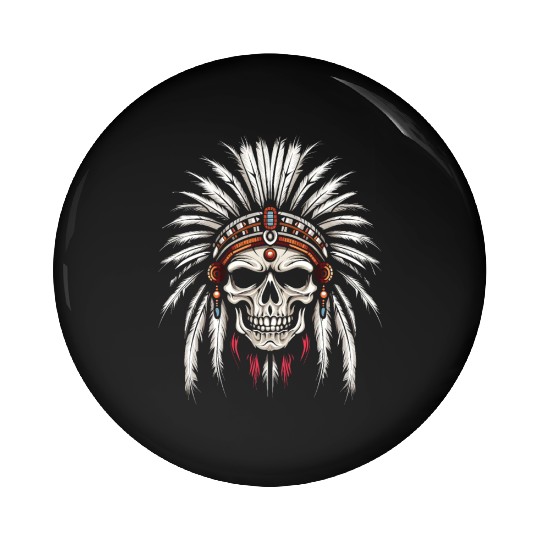 Indigenous Native American Skull Skull Head Pin Buttons