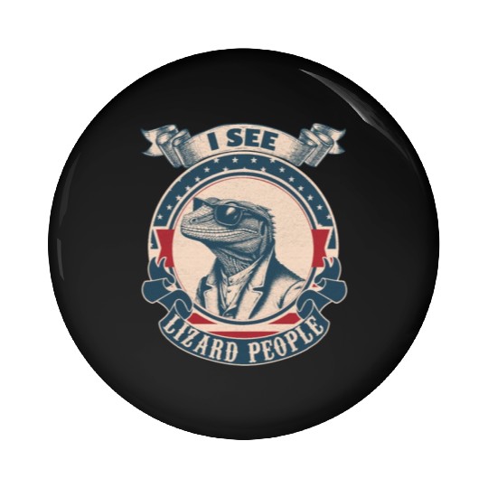 I see lizard people vintage Pin Buttons