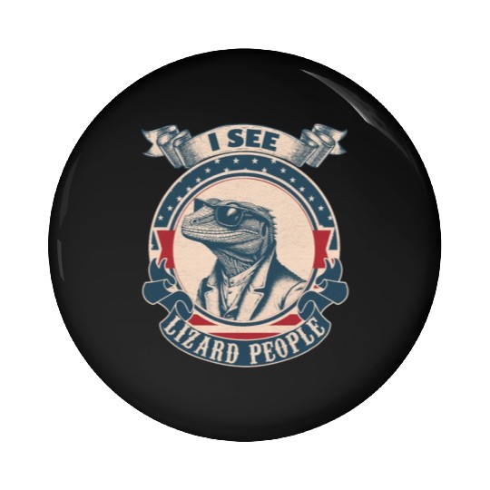I see lizard people vintage Pin Buttons