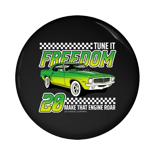 Racing OLD car illustrated | muscle car Pin Buttons