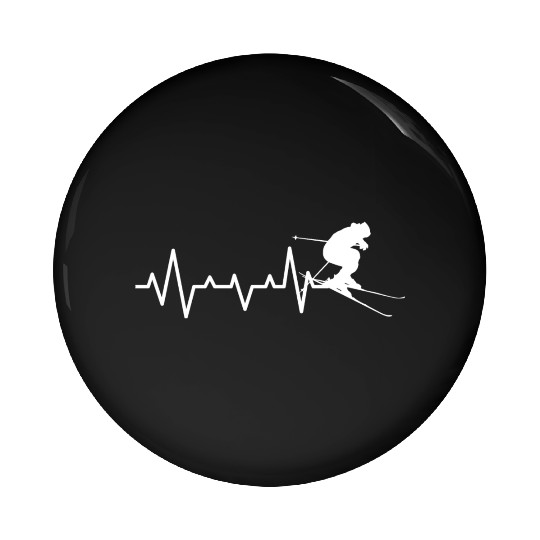 Skiing Mountains Winter sports Nature Pin Buttons