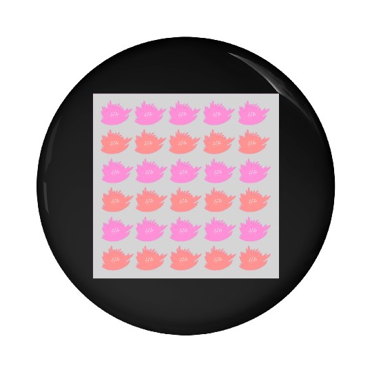 PINK RED FLORAL PATTERN Pin Buttons