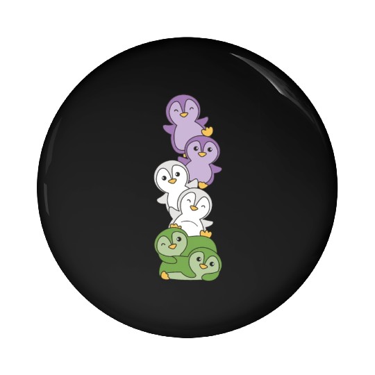 Genderqueer Flag Pride Lgbtq Cute Penguin Pin Buttons