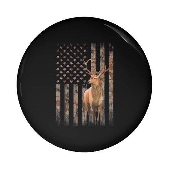 Deer Hunting Whitetails Hunter Dad Camouflage Pin Buttons