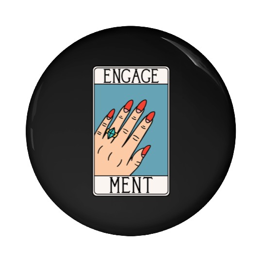 Engagement - Engaged Tarot Card - Wedding Proposal Pin Buttons