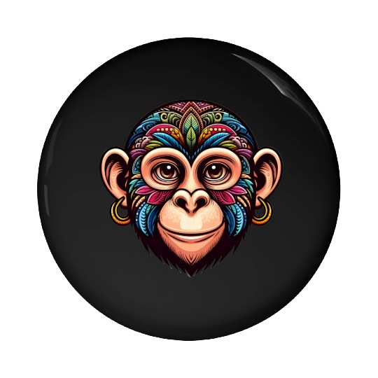 Cute Monkey Face Pin Buttons