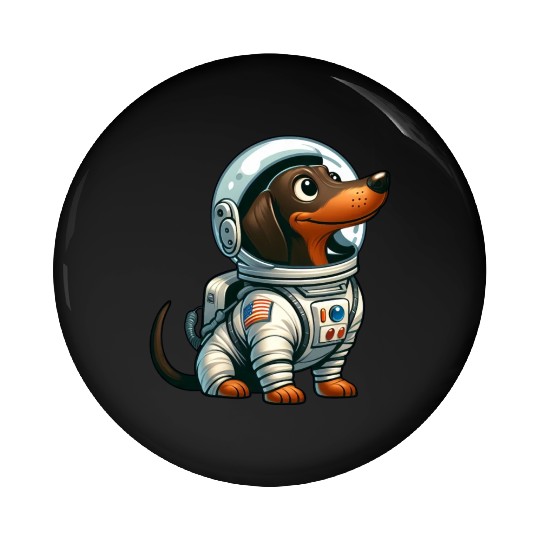 Dachshund Astronaut in Space Adventure Pin Buttons