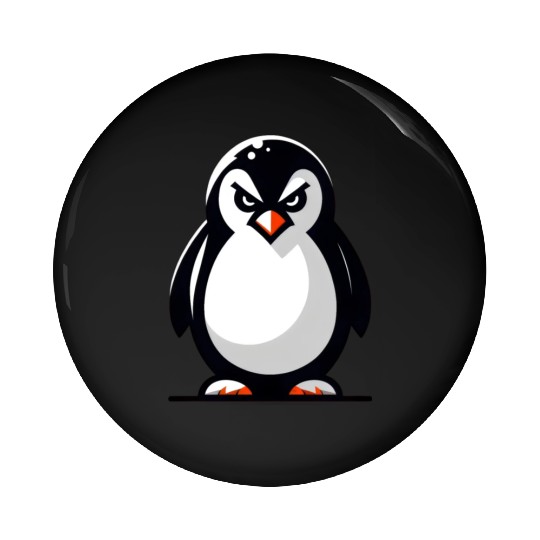 Evil Penguin with Bad Look Pin Buttons