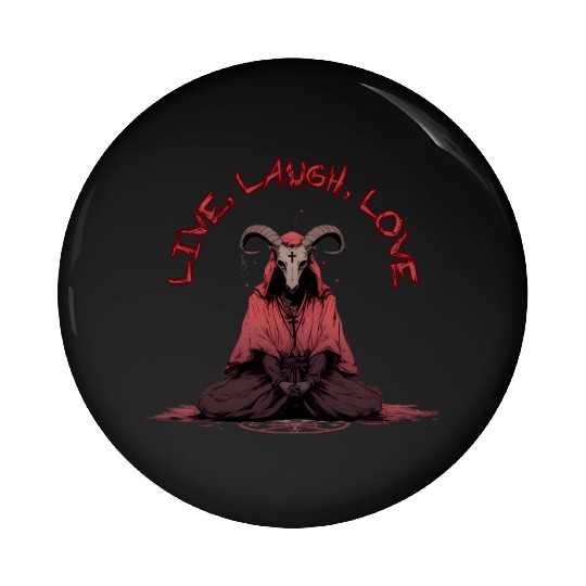 Live, Laugh, Love Baphomet Pin Buttons