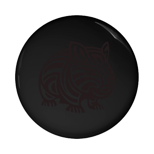 Wombat Tribal Style Vector Design Single Color Pin Buttons