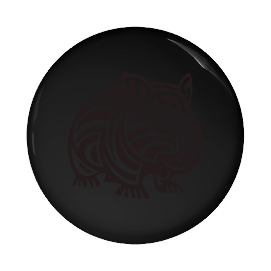 Wombat Tribal Style Vector Design Single Color Pin Buttons
