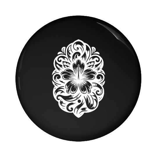 Tattoo Hibiscus Tropical Flower Pin Buttons