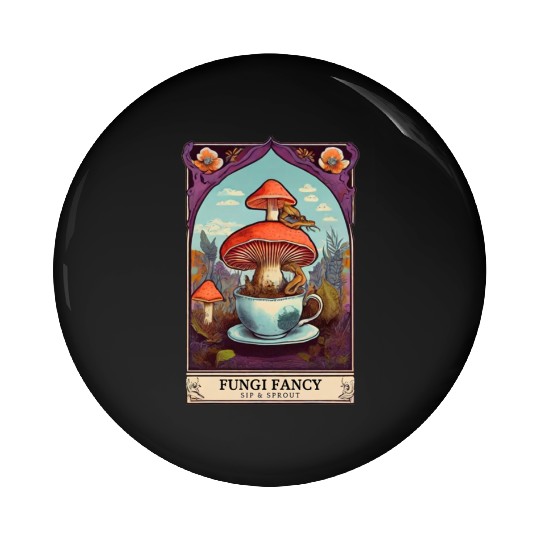 Fungi Fancy Tarot Pin Buttons