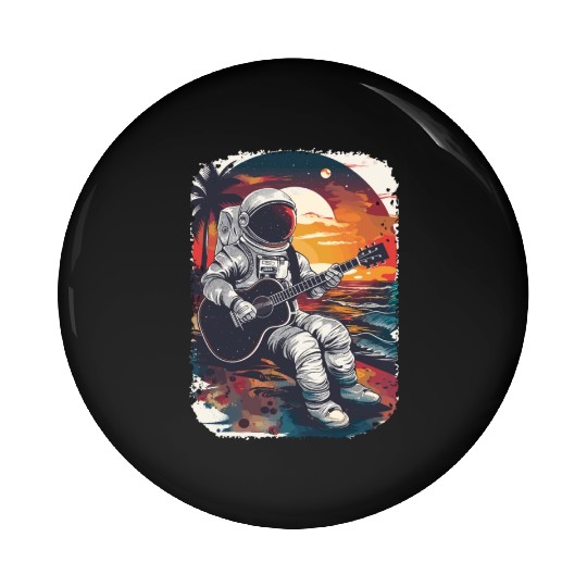 Astronaut Guitar Player Space Music Lover Pin Buttons