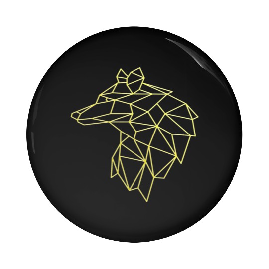 Wolf face tattoo geometric modern Colorful Pin Buttons