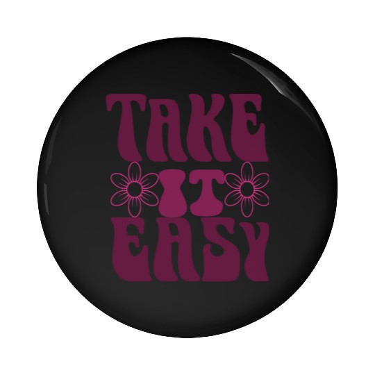 Take it Easy with Pink Flowers Pin Buttons