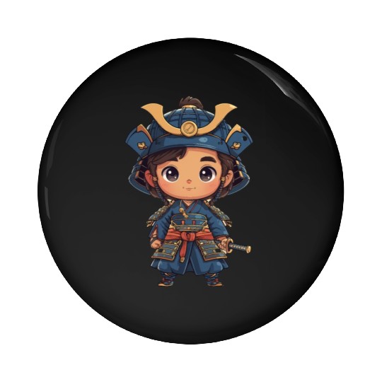 Samurai warrior Kid Pin Buttons