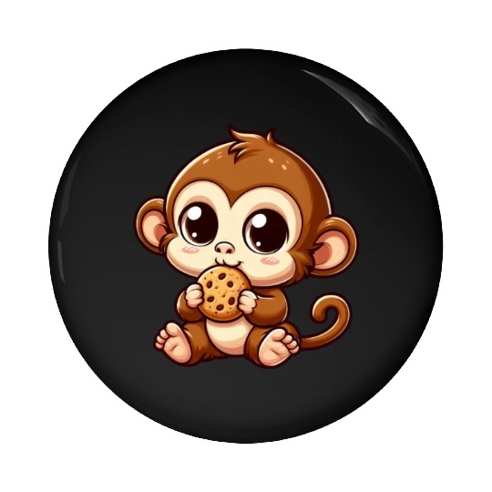 Monkey Chimpanzee Snacking Cookies Pin Buttons