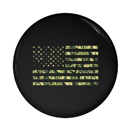 Camo American Flag USA Camouflage Men Boys Women Pin Buttons