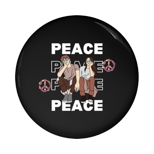 Peaceful Friends: Modern Graphic Pin Buttons
