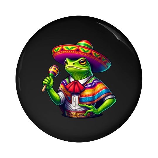 Cinco de Mayo Frog Fiesta Pin Buttons
