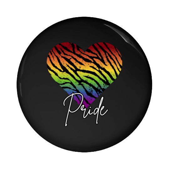 LGBTQ+Pride Rainbow heart-pattern tiger leather Pin Buttons