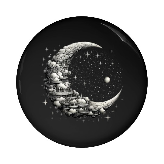 Cool Full Moon - Solar Eclipse, Moon Phases Total Pin Buttons