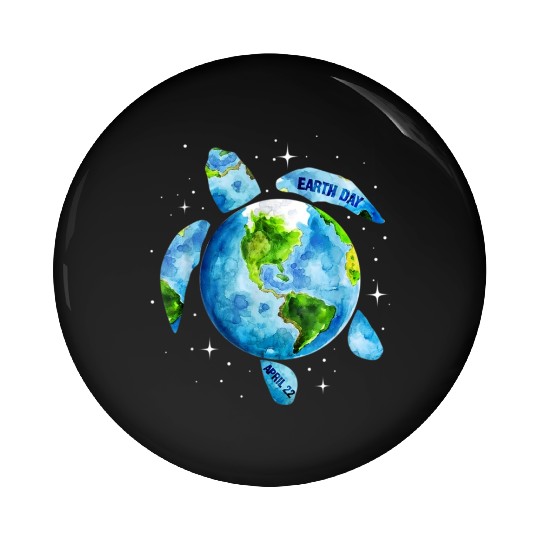 Earth Day Restore Earth Sea Turtle Art Pin Buttons