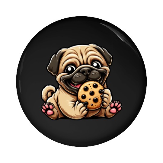 Pug Cookie Sweet Dessert Biscuit Pin Buttons