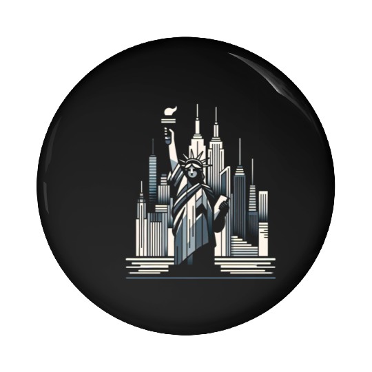 Statue of Liberty Embrace Pin Buttons