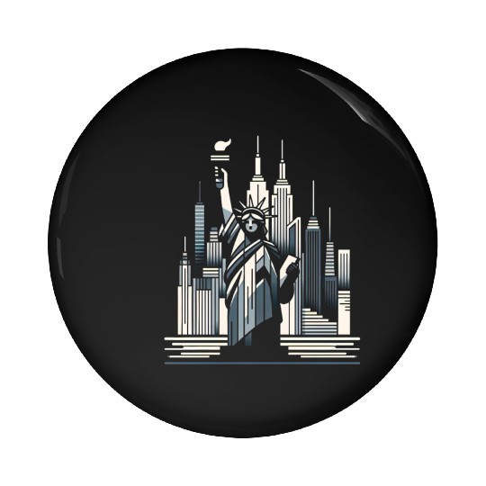 Statue of Liberty Embrace Pin Buttons