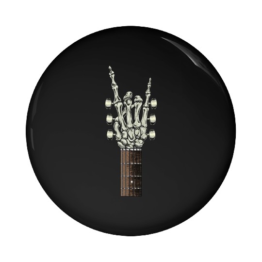 Rock On Skeleton Hand Guitar Rock Roll Rock Band Pin Buttons